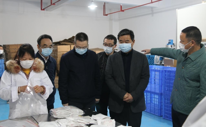 圖為何報翔副省長（右二）進行現(xiàn)場調(diào)研。